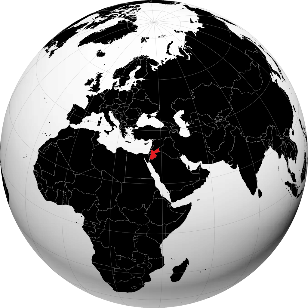 Jordanie sur le globe