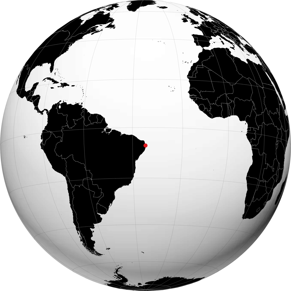 João Pessoa sur le globe