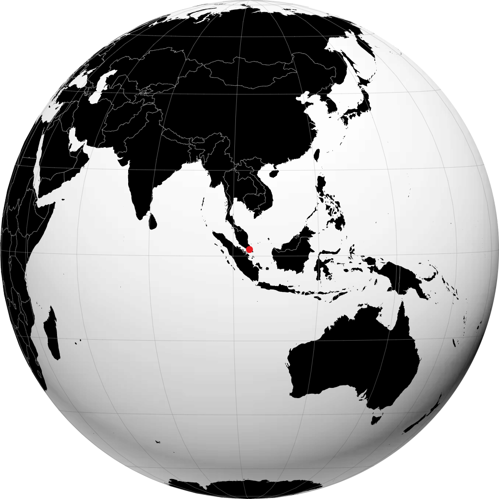 Johor Bahru sur le globe