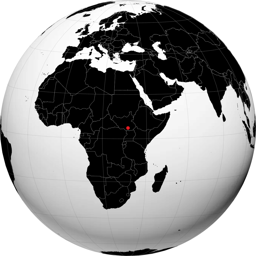 Juba sur le globe