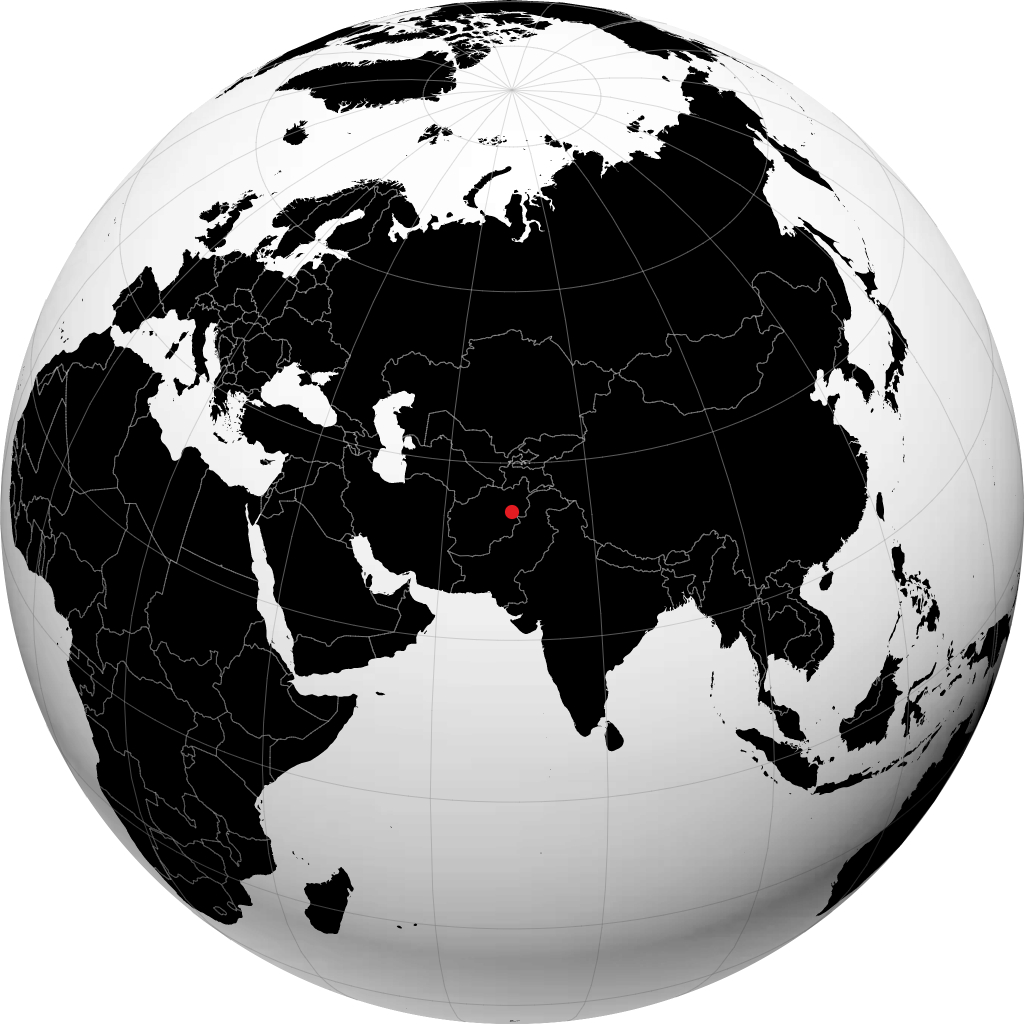 Kaboul sur le globe