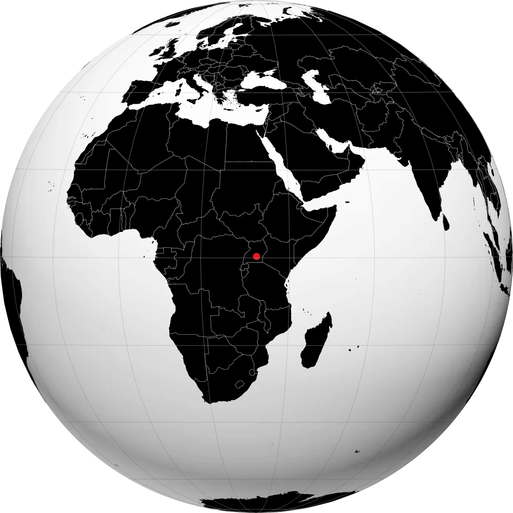 Kampala sur le globe