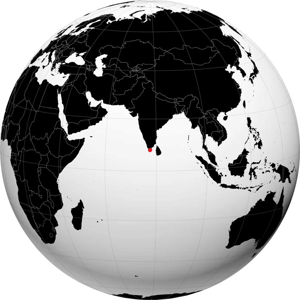 Kanniyakumari sur le globe