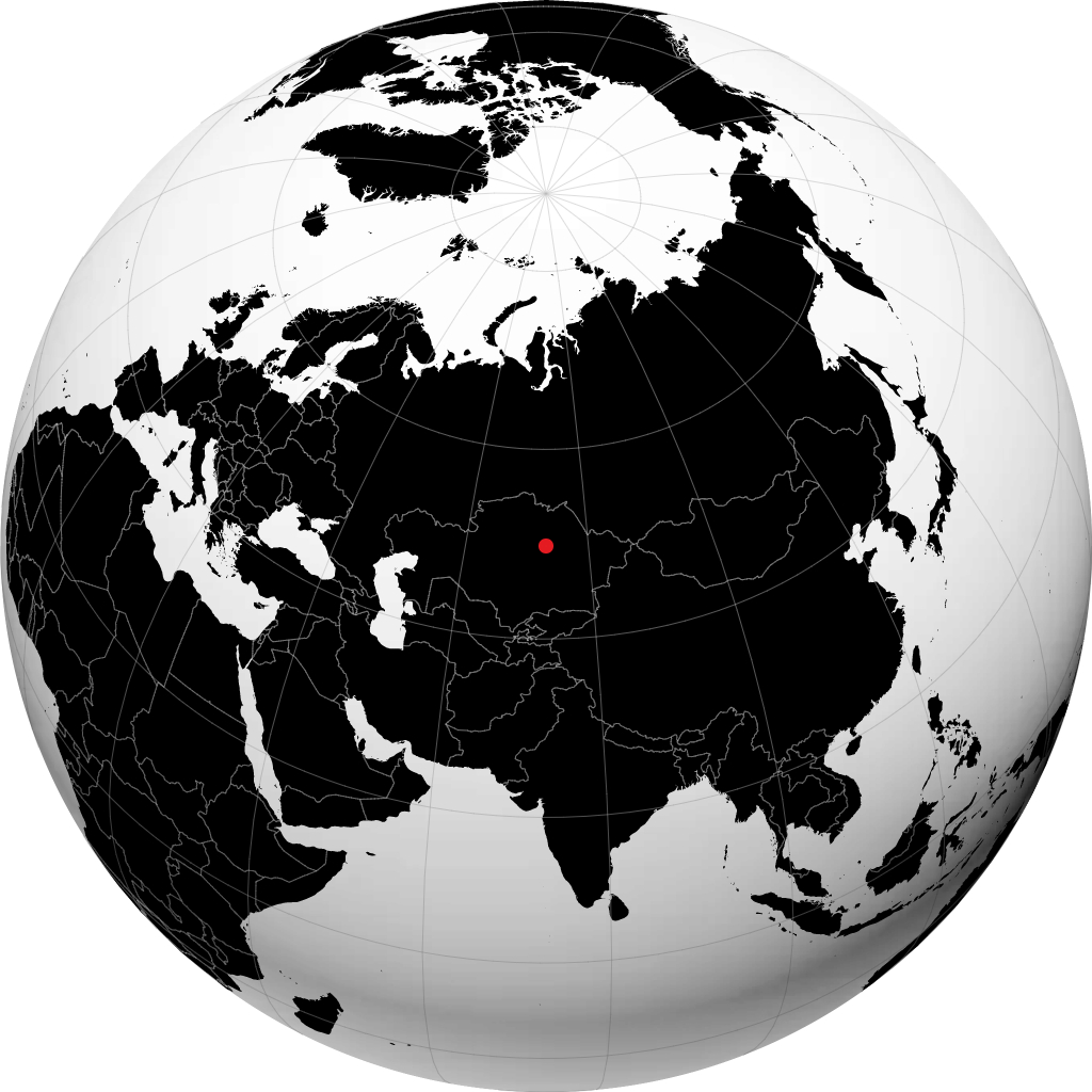 Karaganda sur le globe