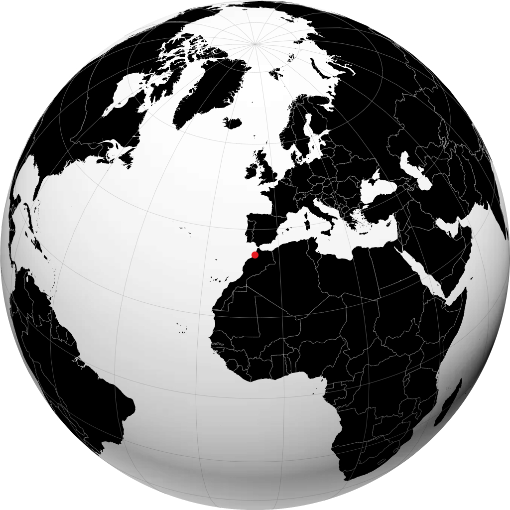 Kénitra sur le globe