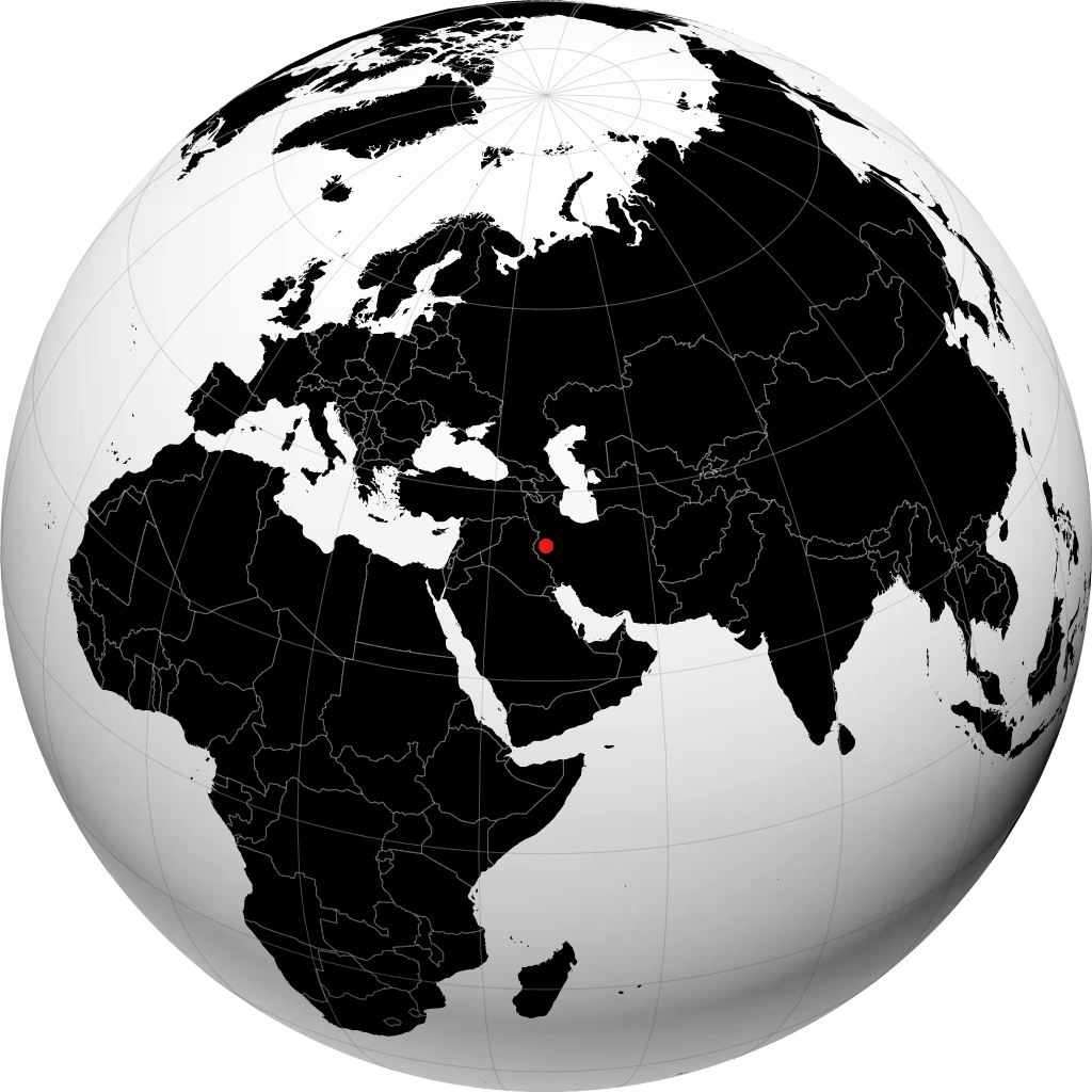 Kermanshah sur le globe
