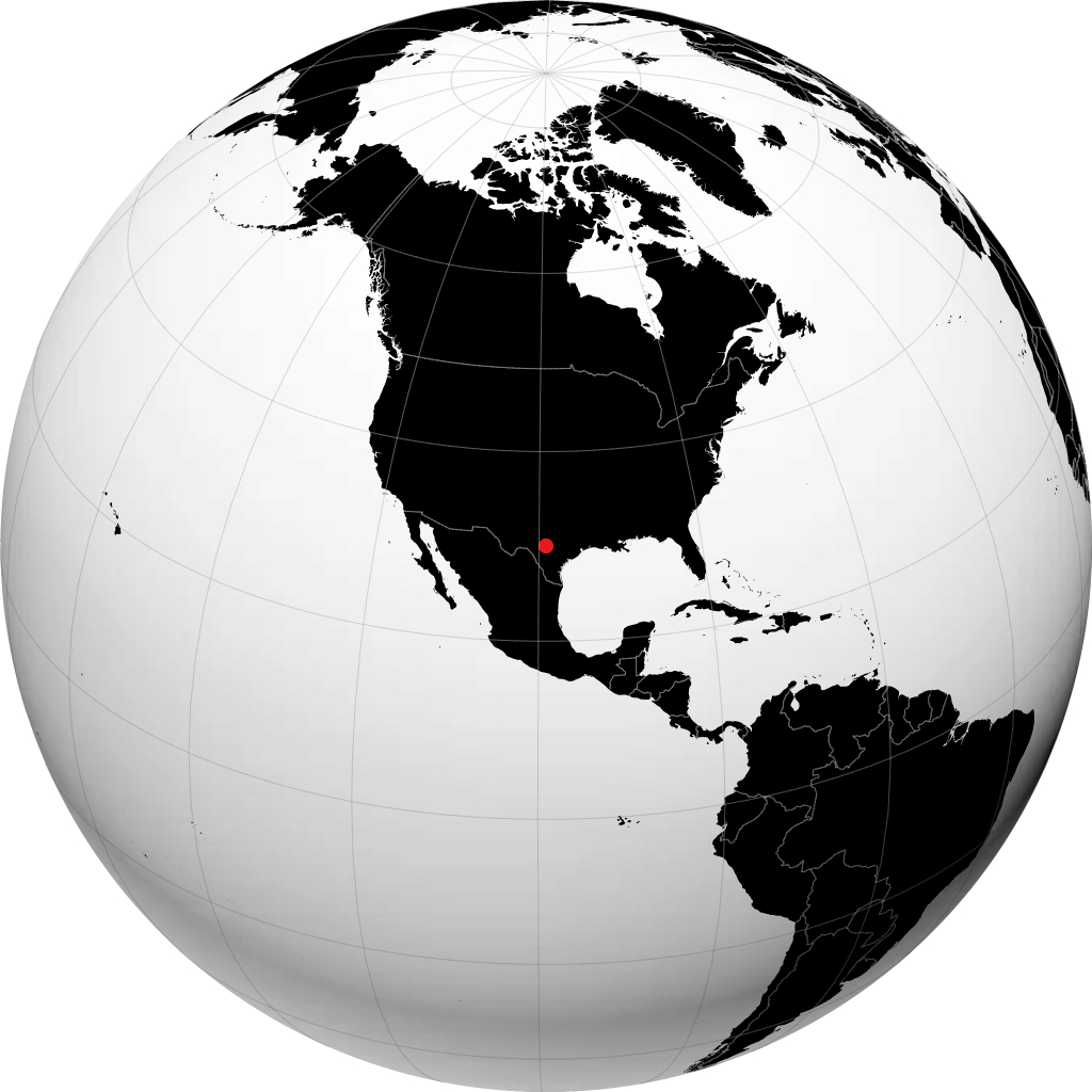 Kerrville sur le globe