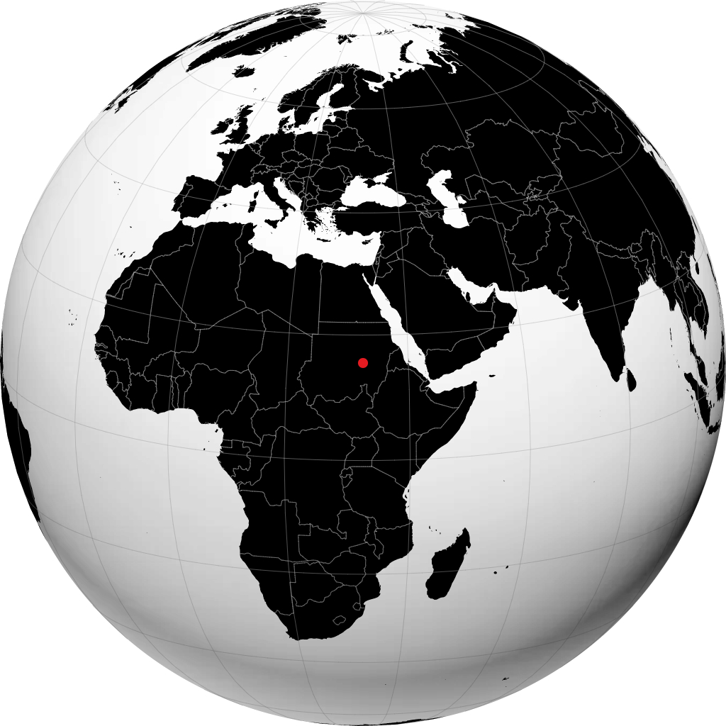Khartoum sur le globe