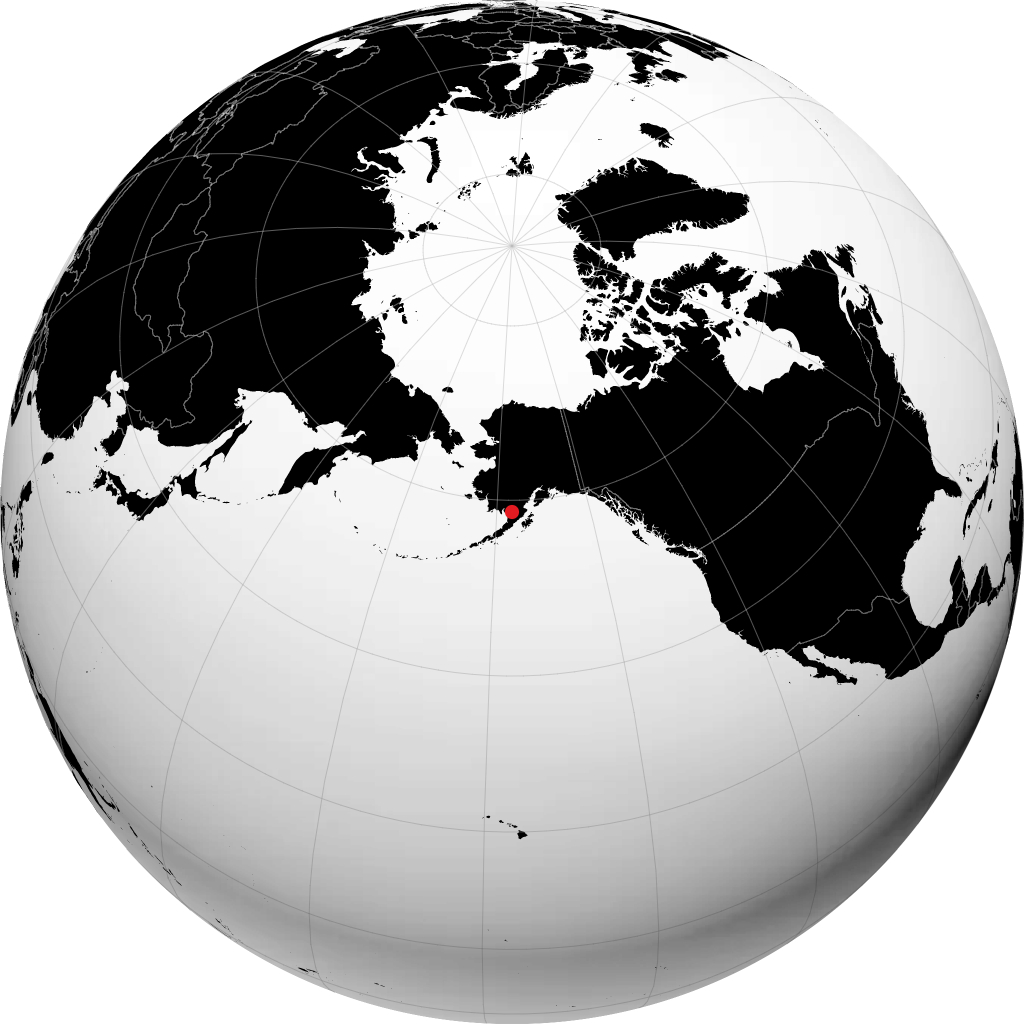 King Salmon sur le globe