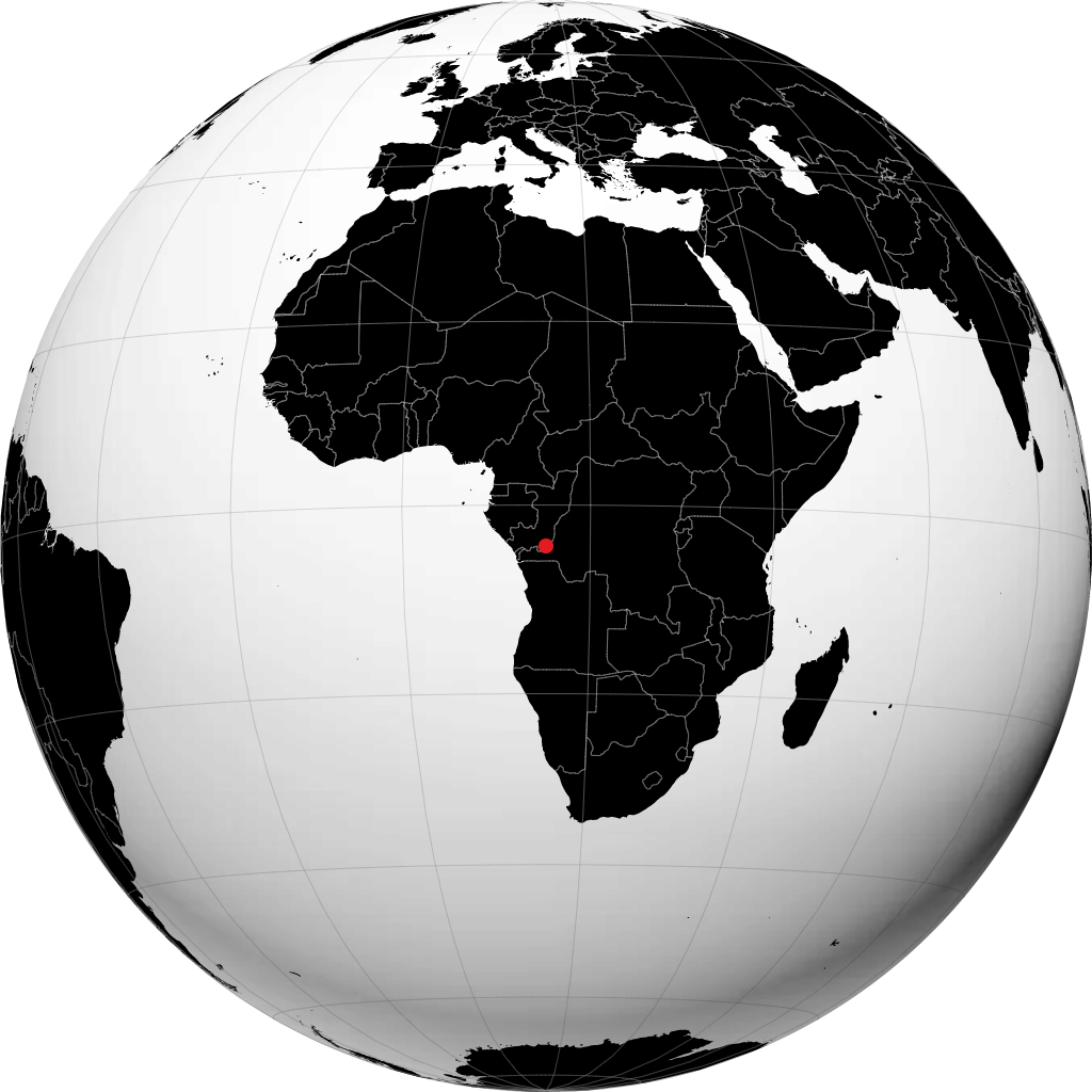 Kinshasa sur le globe