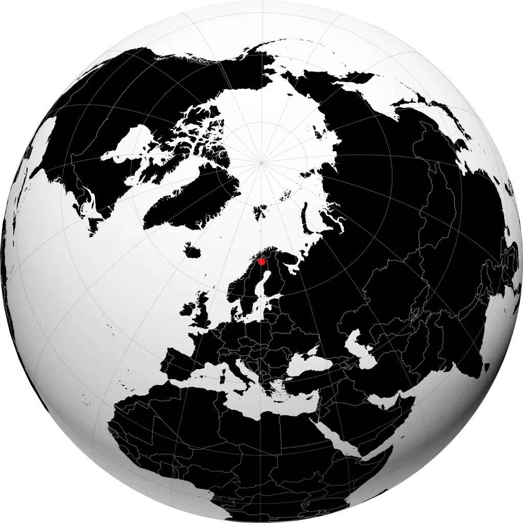 Kiruna sur le globe