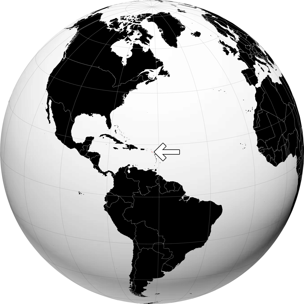 Saint-Christophe-et-Niévès sur le globe
