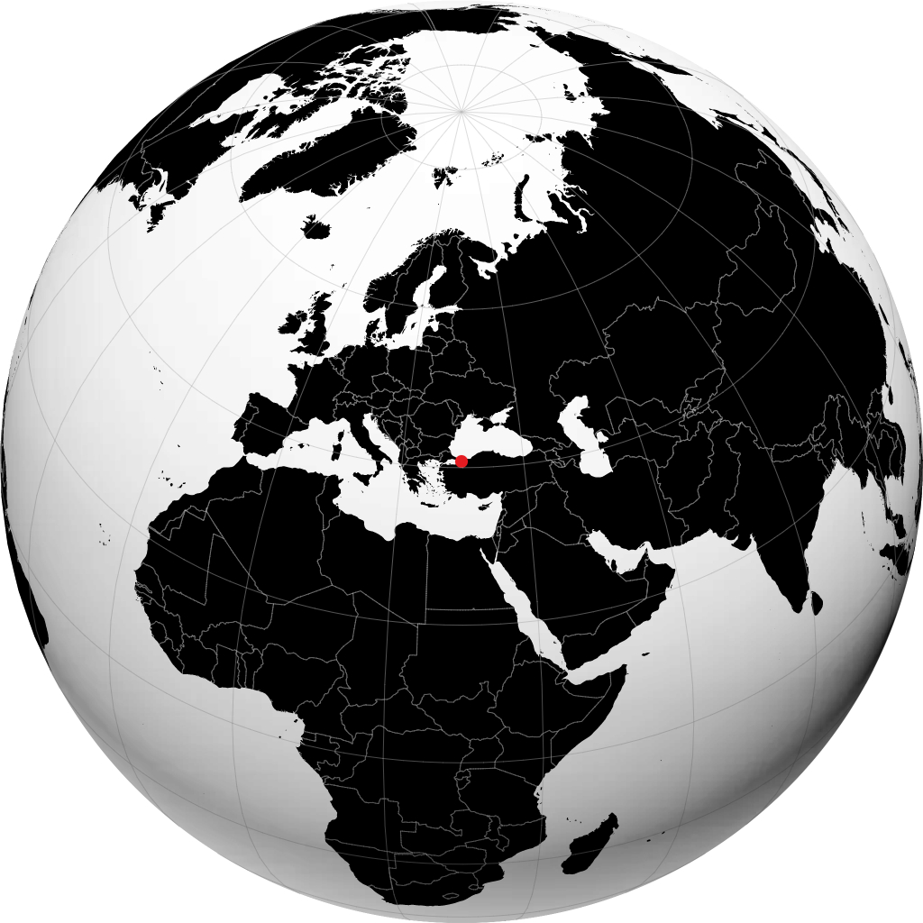 Korfez sur le globe