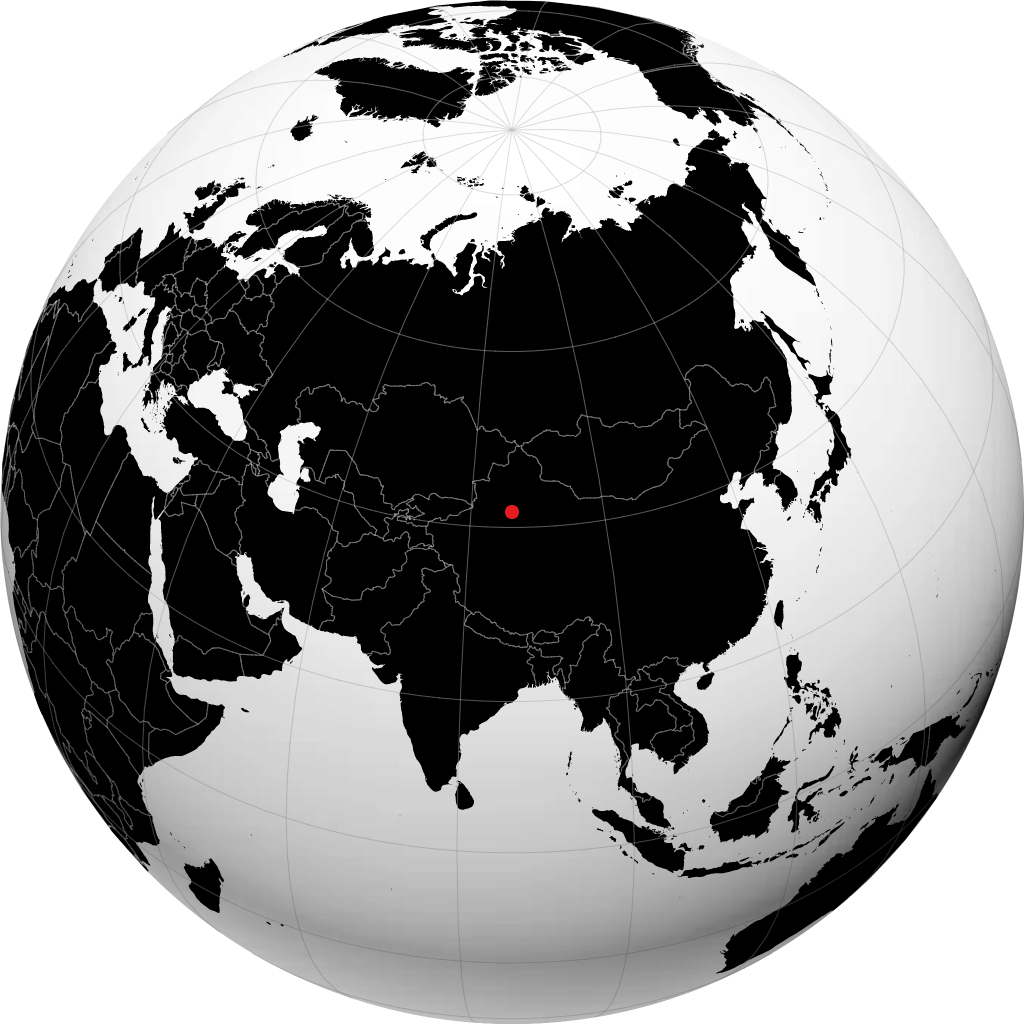 Korla sur le globe