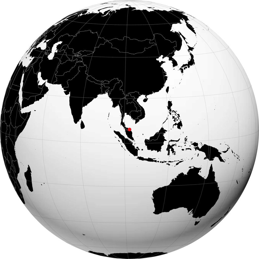 Kota Bharu sur le globe