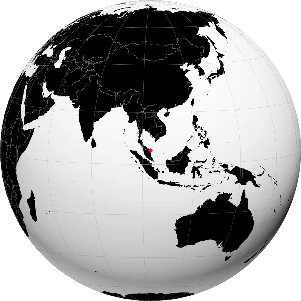 Kuala Terengganu sur le globe