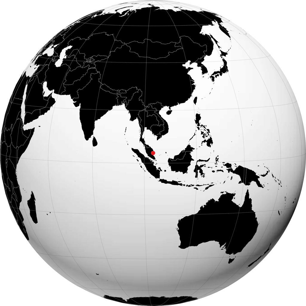 Kuantan sur le globe