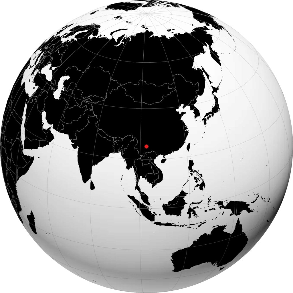 Kunming sur le globe