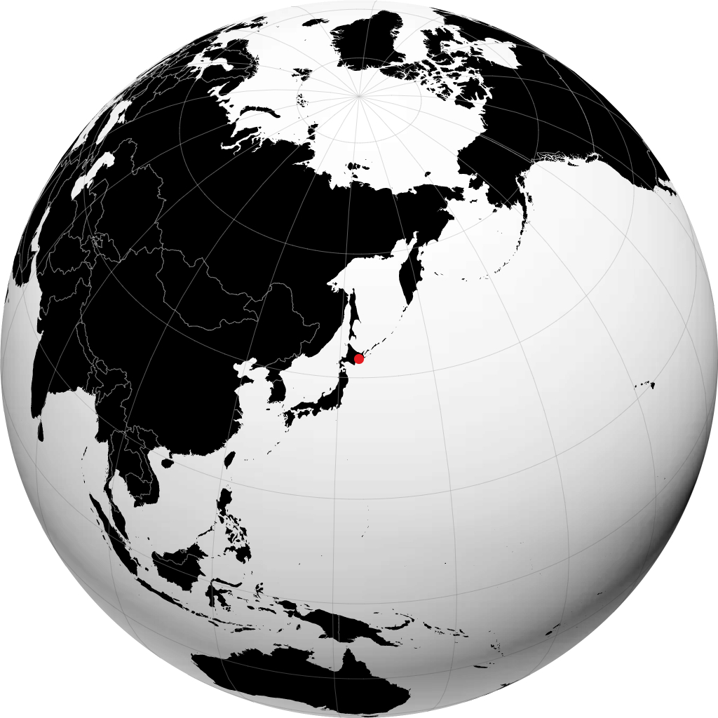 Kushiro sur le globe