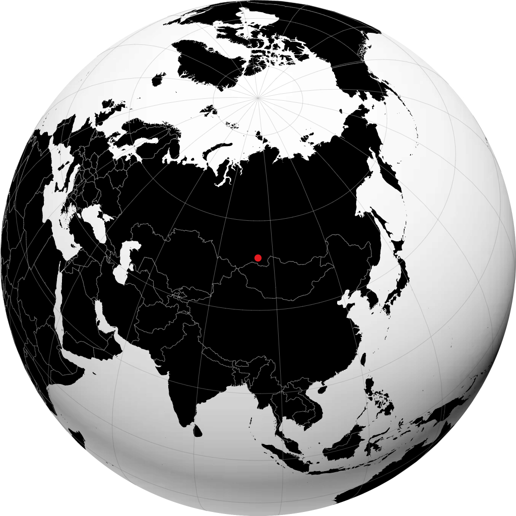Kyzyl sur le globe