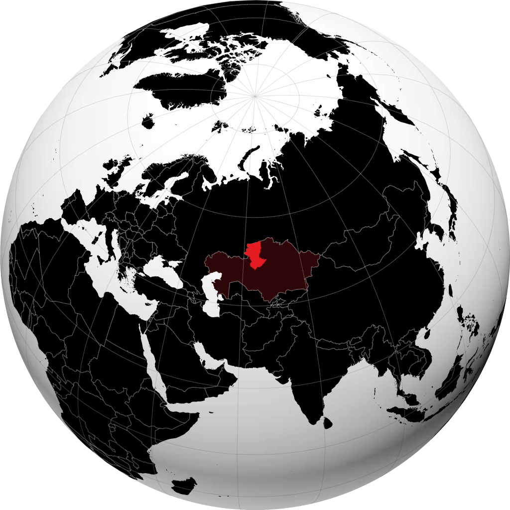 Région de Qostanaï sur le globe