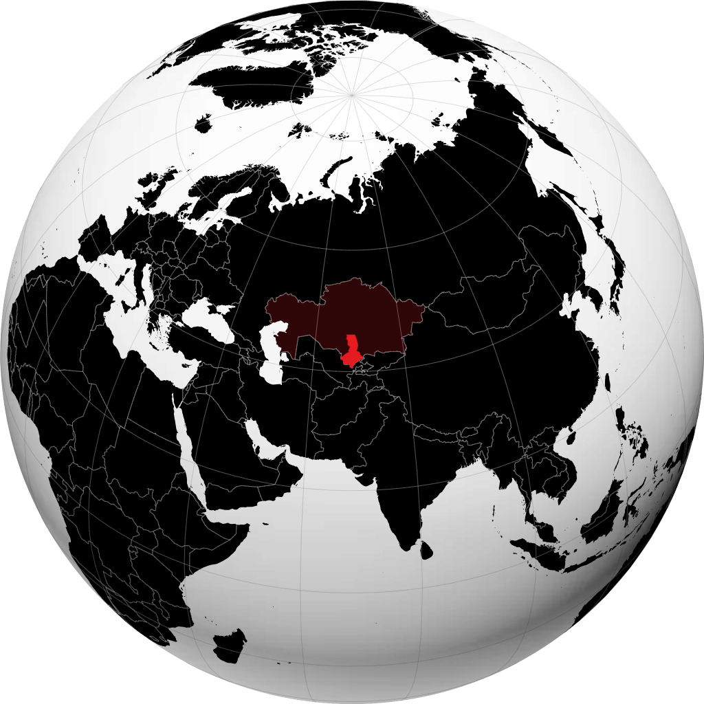 Province du Kazakhstan méridional sur le globe