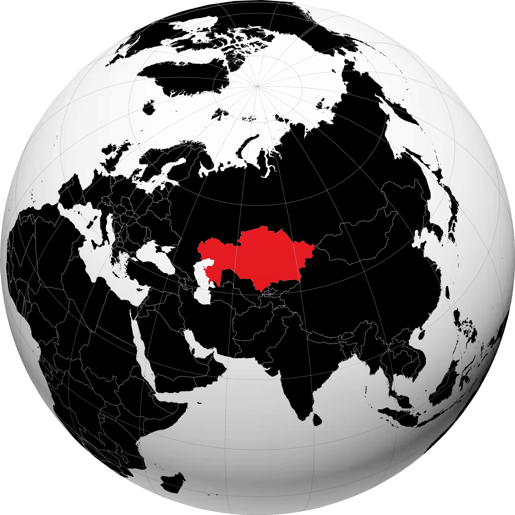 Kazakhstan sur le globe