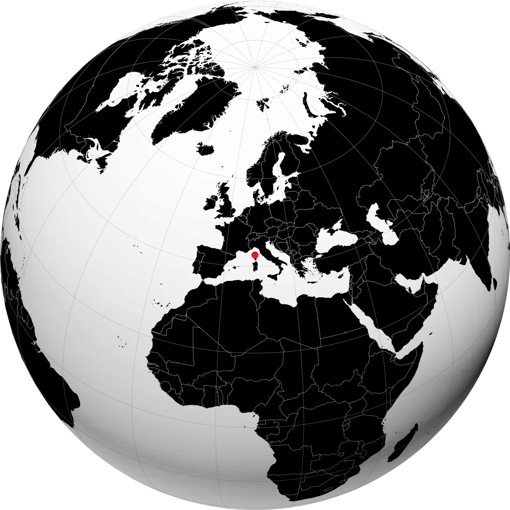 L'Île-Rousse sur le globe