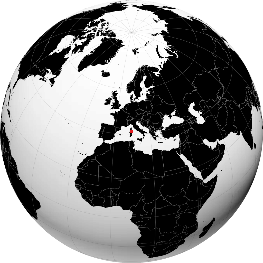 La Maddalena sur le globe