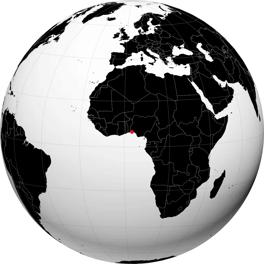 Lagos sur le globe