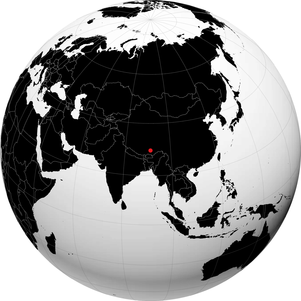 Lhasa sur le globe