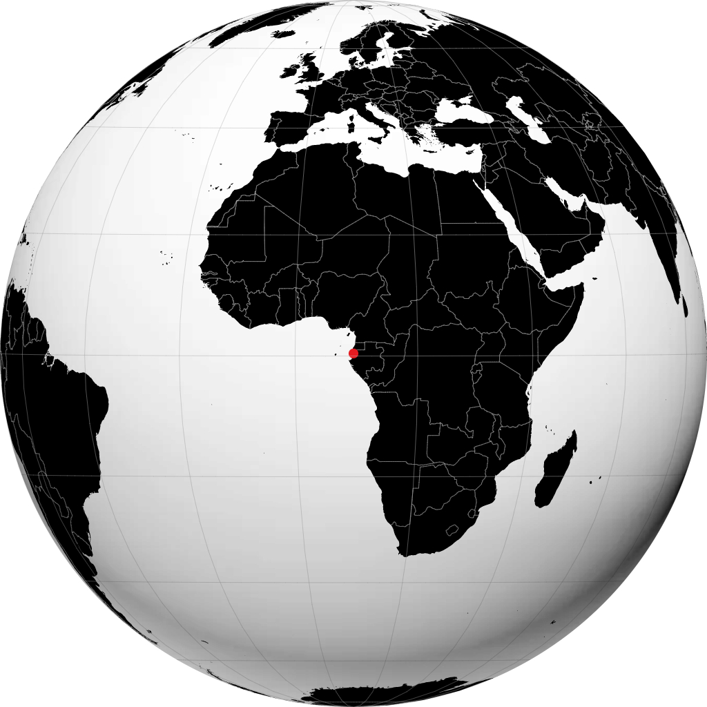 Libreville sur le globe