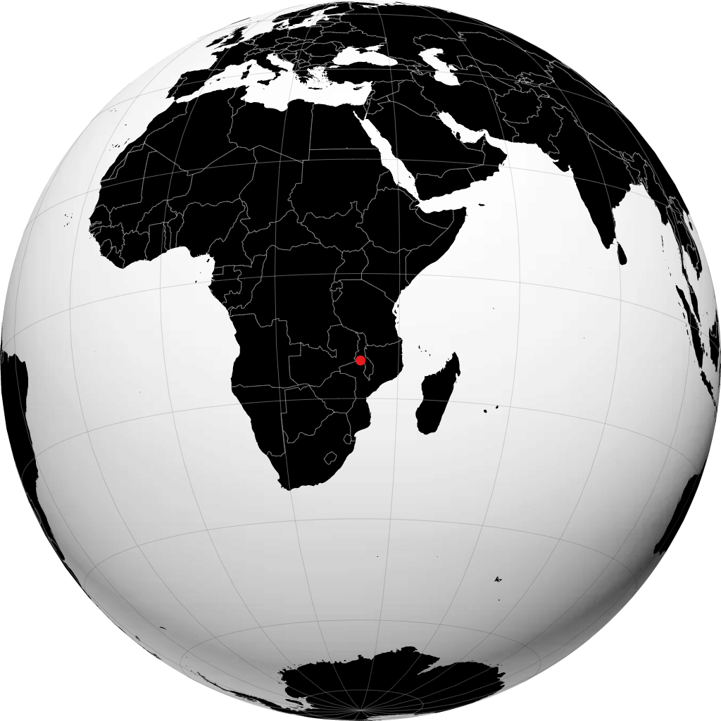 Lilongwe sur le globe