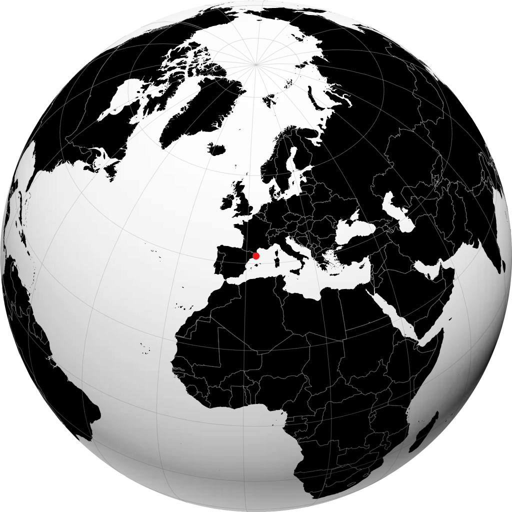 Lloret de Mar sur le globe