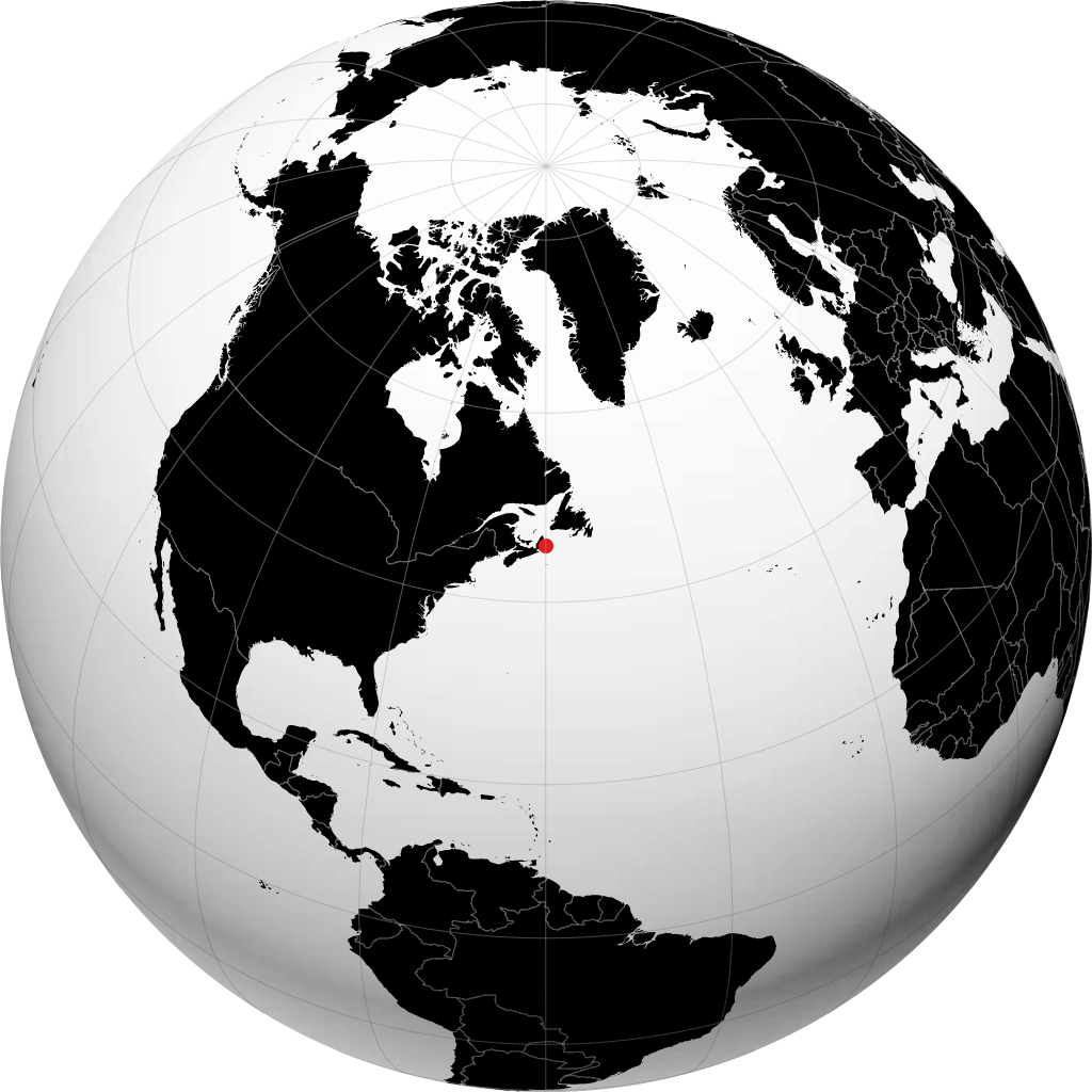 Louisbourg sur le globe