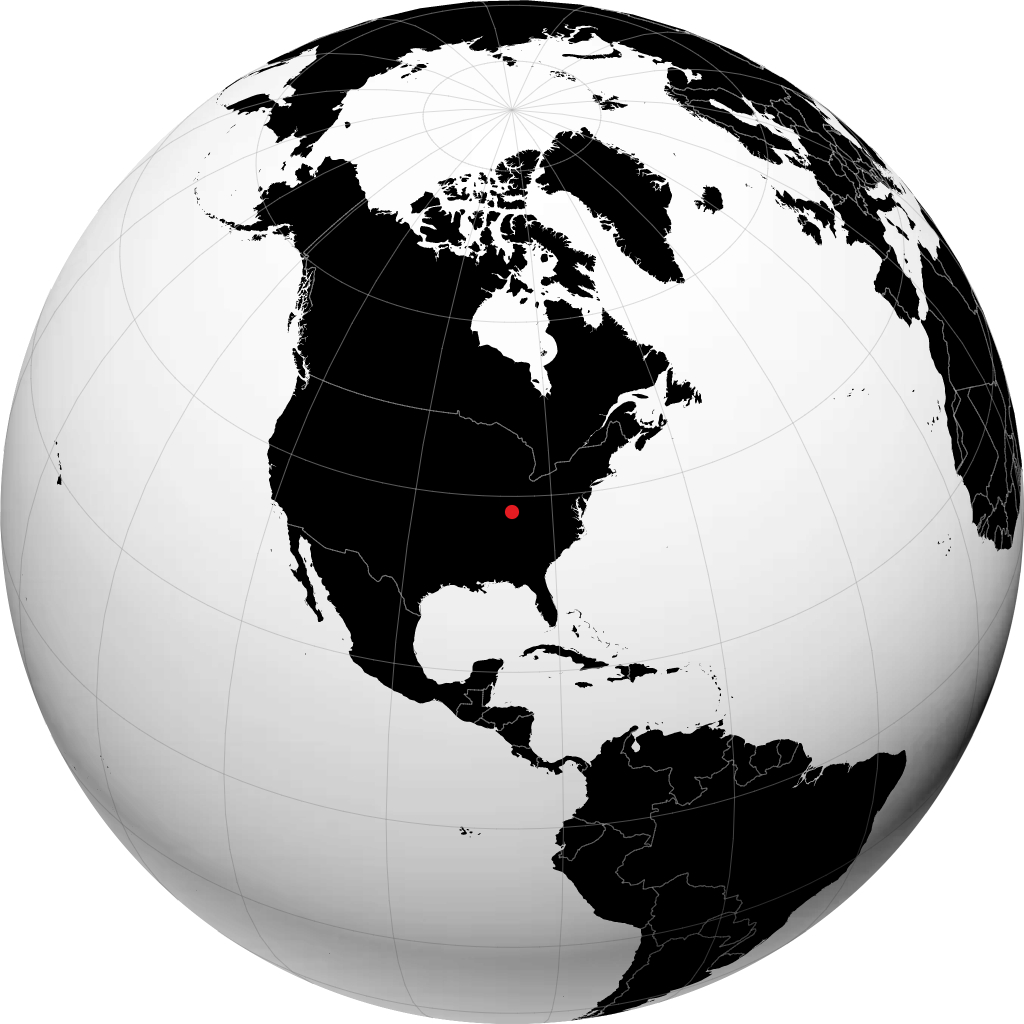 Louisville sur le globe