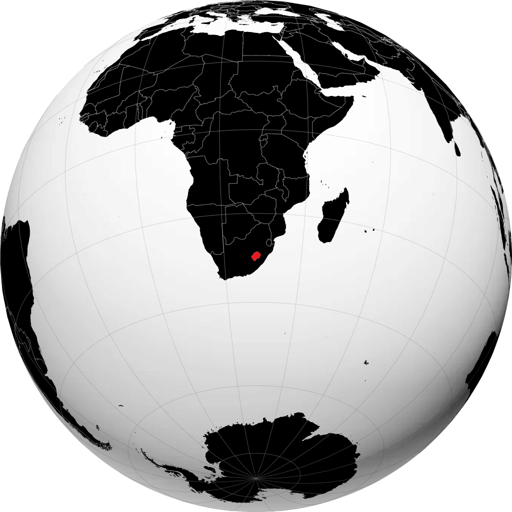 Lesotho sur le globe