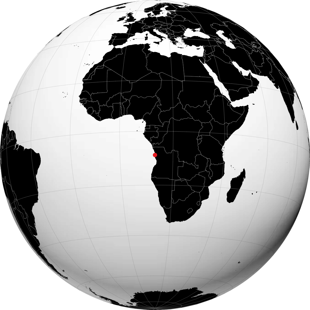 Luanda sur le globe