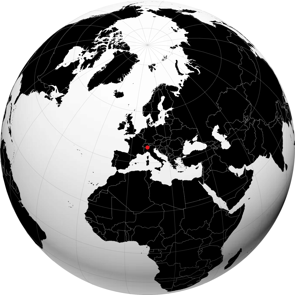 Lugano sur le globe