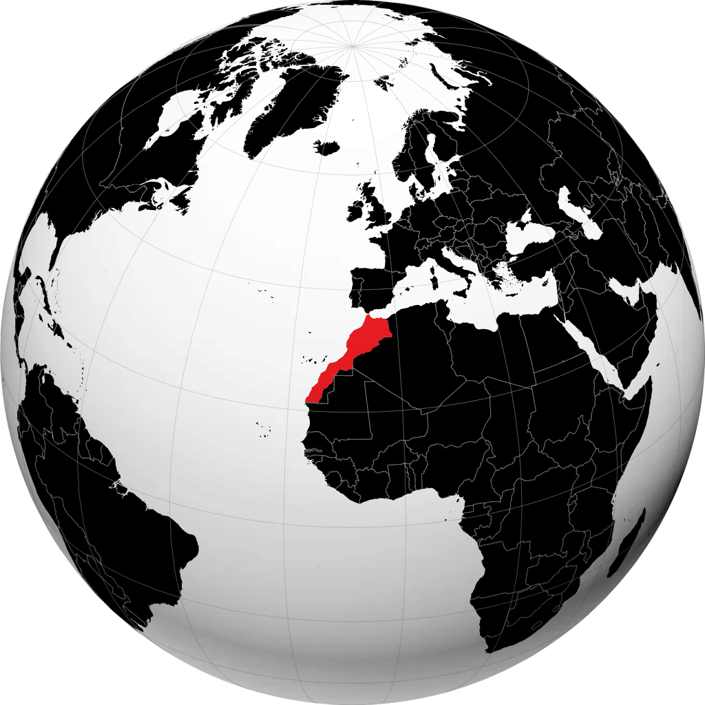 Maroc sur le globe