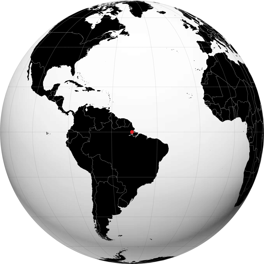 Macapá sur le globe