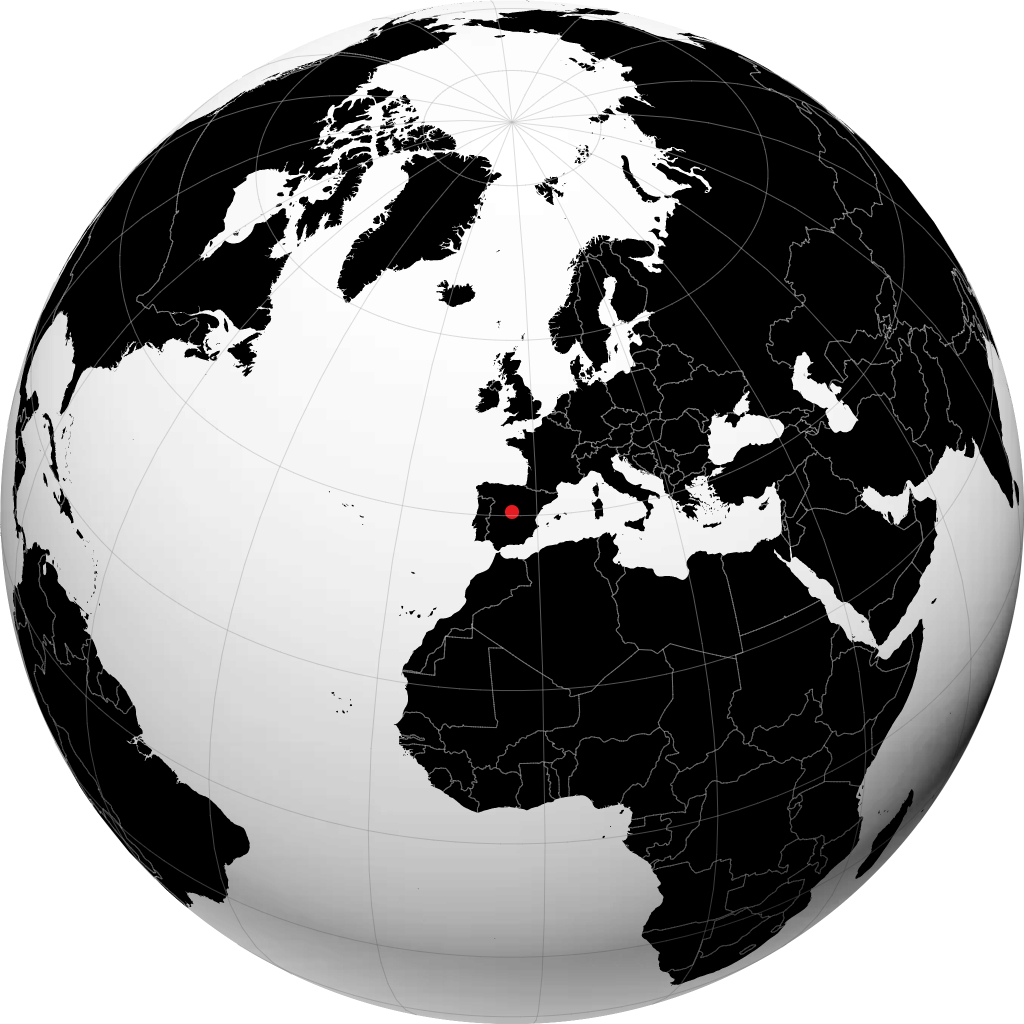 Madrid sur le globe