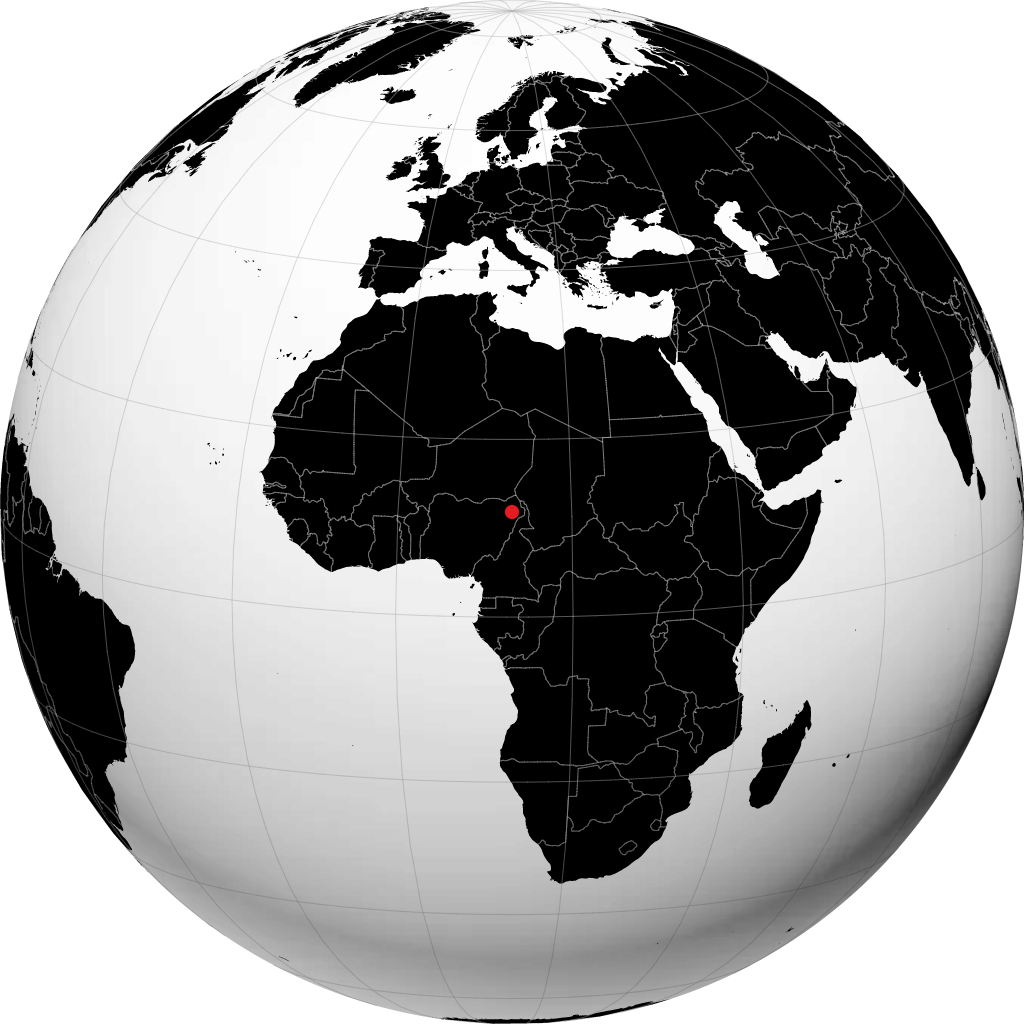 Maiduguri sur le globe
