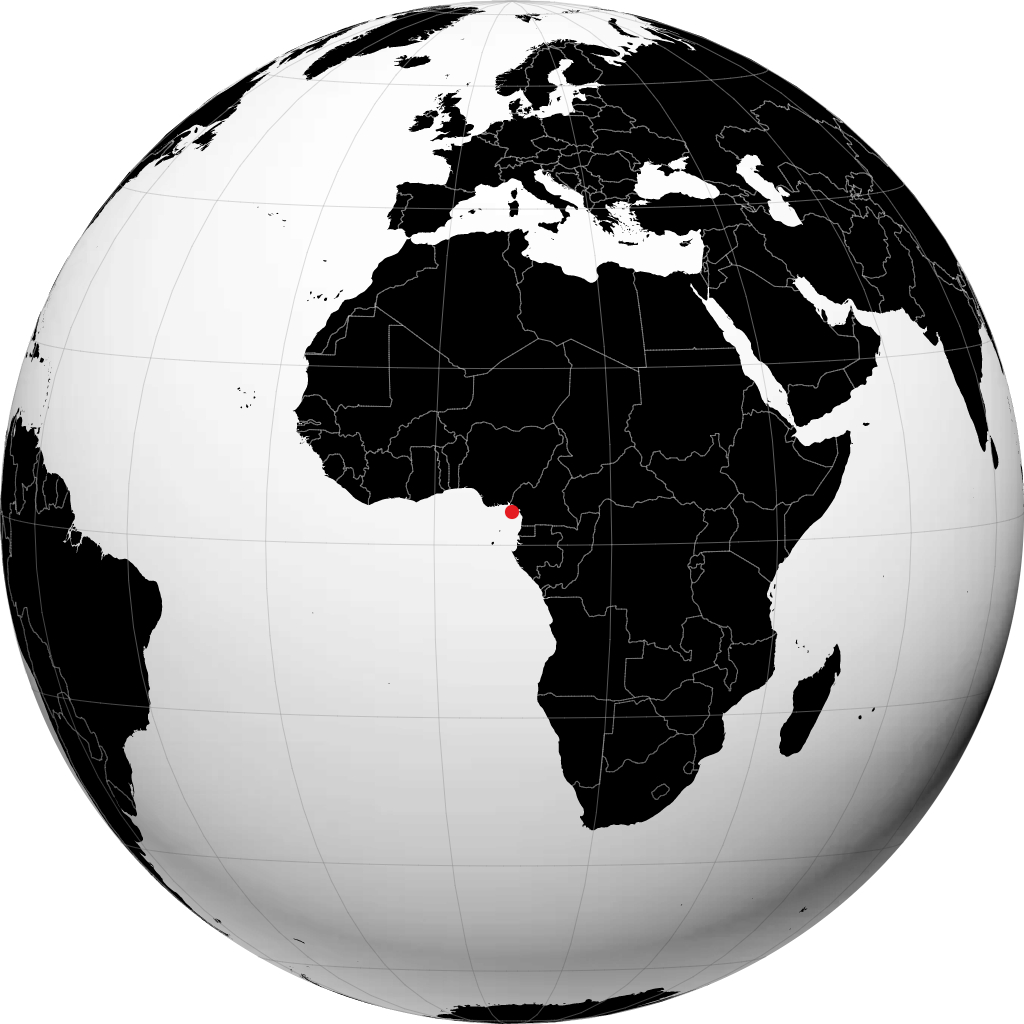 Malabo sur le globe