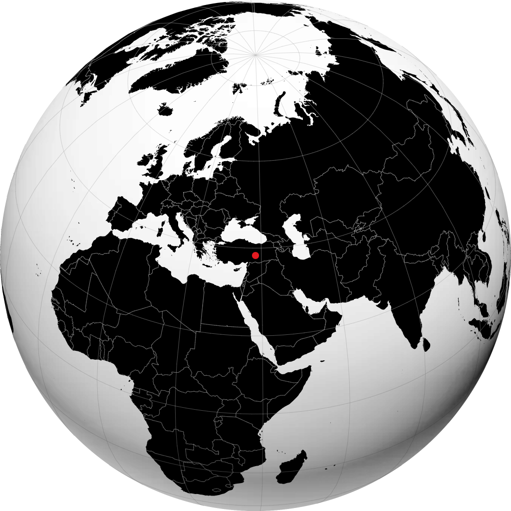 Malatya sur le globe