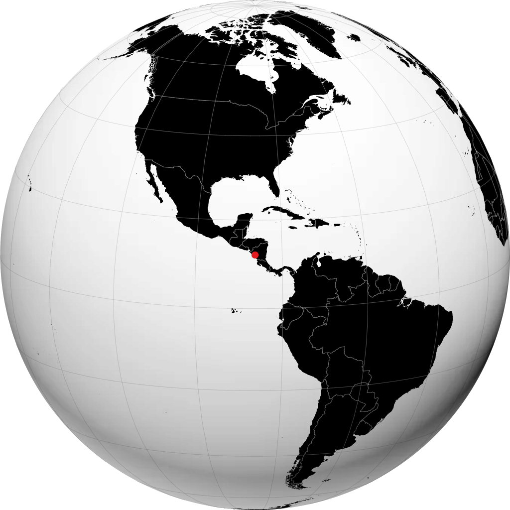 Managua sur le globe