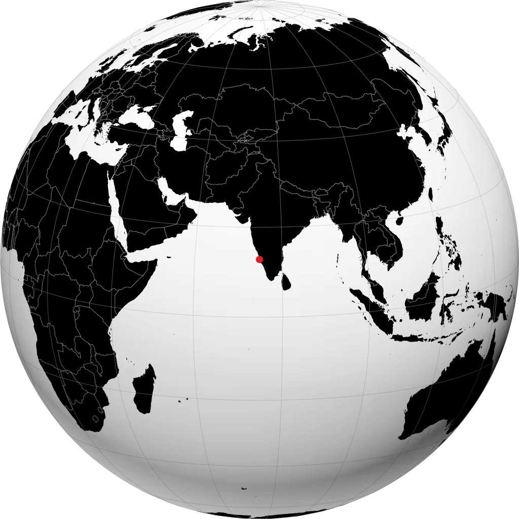 Mangalore sur le globe