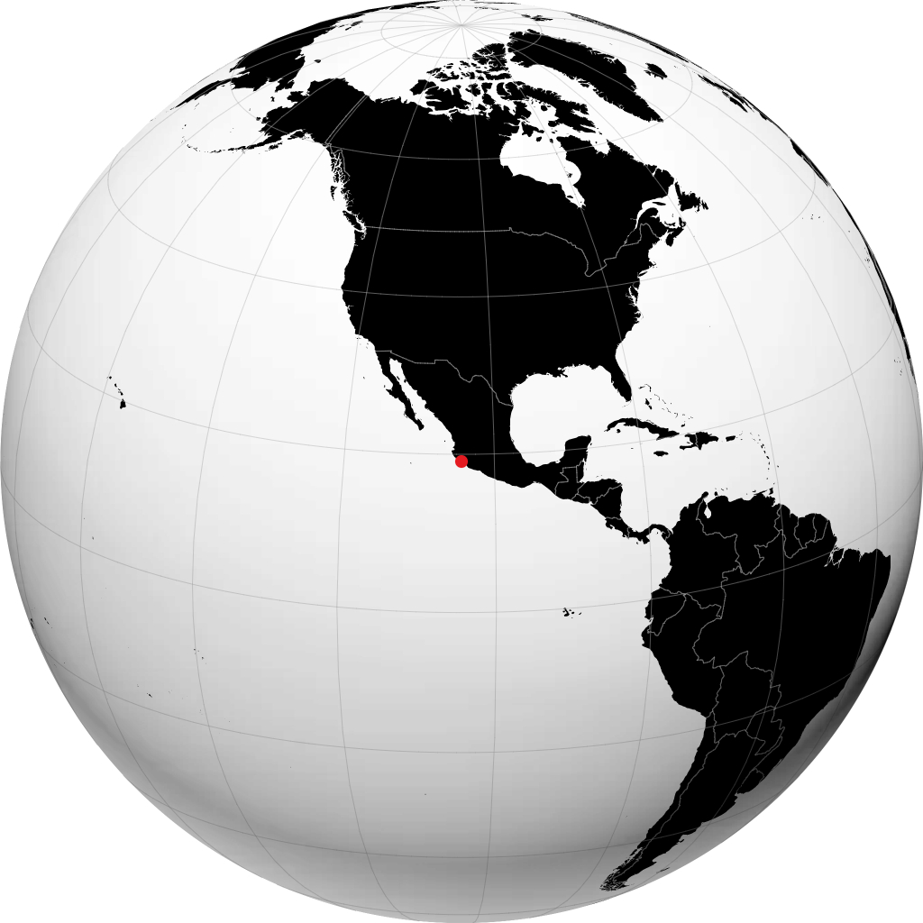 Manzanillo sur le globe
