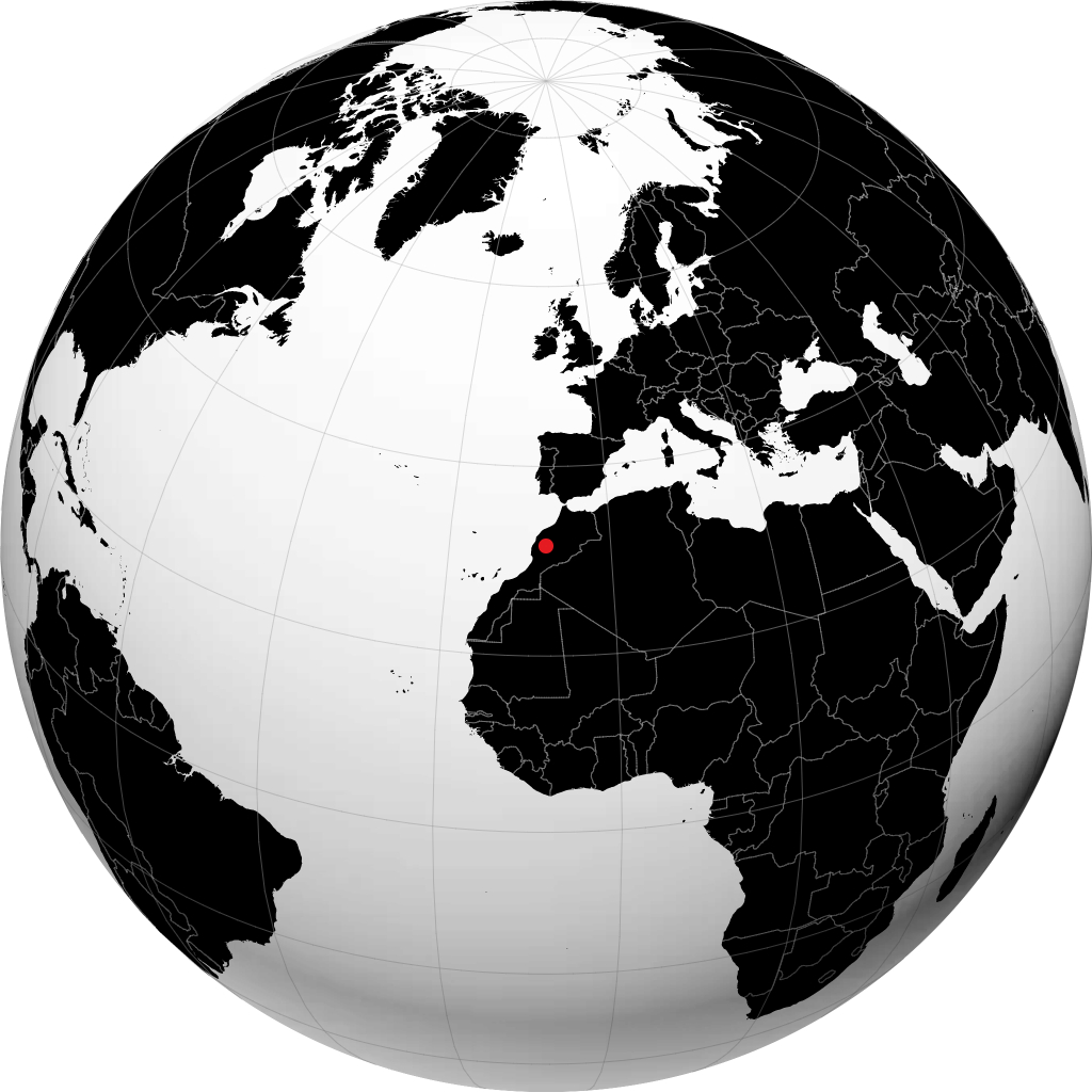 Marrakech sur le globe