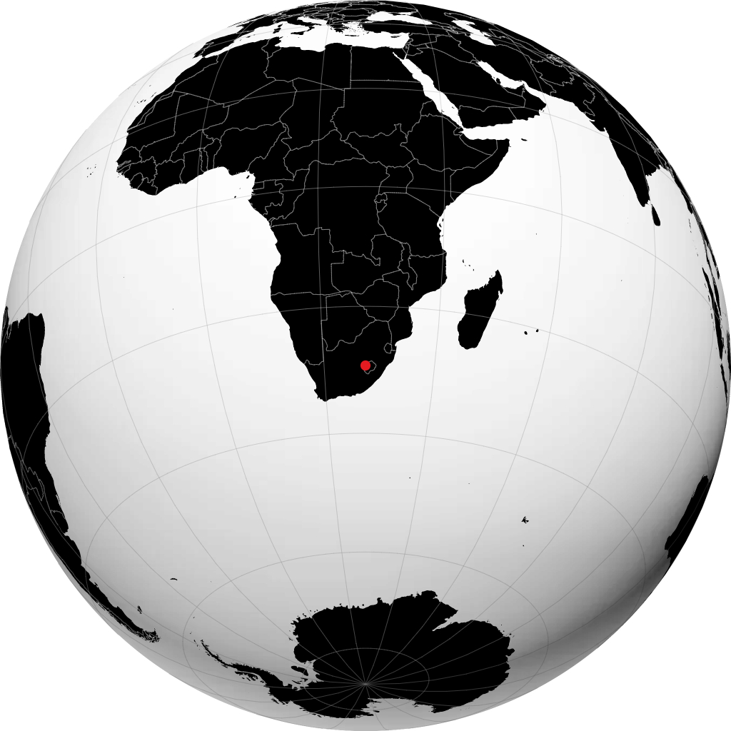 Maseru sur le globe